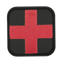 The Condor Medic Patch features a square design with a red cross centered on a black background and bordered by a black edge—ideal for military or first responder use.