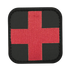 The Condor Medic Patch features a square design with a red cross centered on a black background and bordered by a black edge—ideal for military or first responder use.