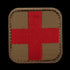 The Condor Medic Patch is a fabric EDC patch with a red cross centered on a brown rounded square—perfect for law enforcement or first responder identification.