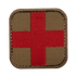 The Condor Medic Patch is a fabric EDC patch with a red cross centered on a brown rounded square—perfect for law enforcement or first responder identification.