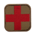 The Condor Medic Patch is a fabric EDC patch with a red cross centered on a brown rounded square—perfect for law enforcement or first responder identification.