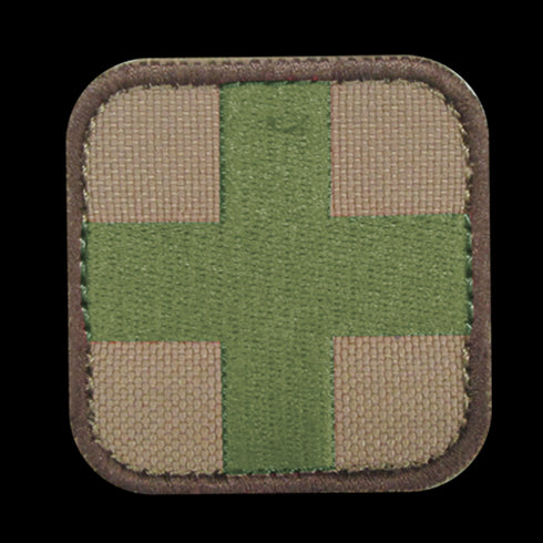 The Condor Medic Patch features a green cross on a tan background with a dark brown border—ideal for EDC or bushcraft enthusiasts.
