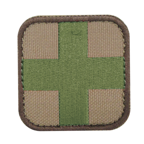 The Condor Medic Patch features a green cross on a tan background with a dark brown border—ideal for EDC or bushcraft enthusiasts.