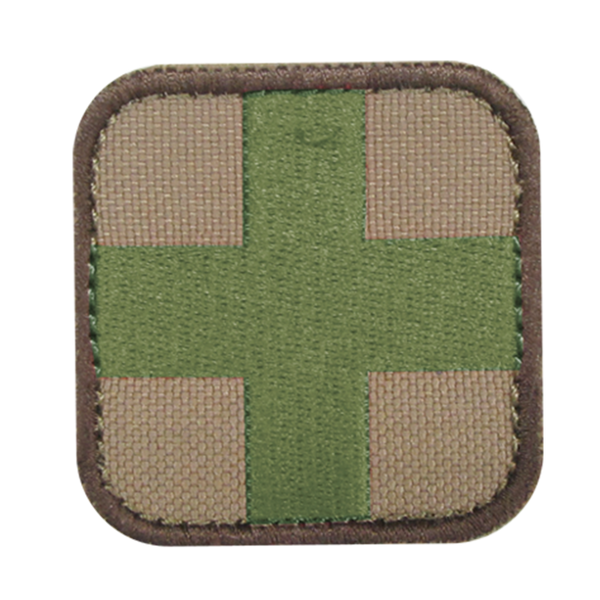 The Condor Medic Patch features a green cross on a tan background with a dark brown border—ideal for EDC or bushcraft enthusiasts.