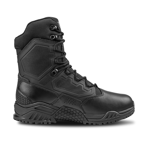 The Condor Brigade 8" Tactical Boots, featuring high ankle support, a thick textured sole, reinforced toe, and lace-up front, are shown on a plain white background.