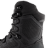 Close-up of Condor Brigade 8" Tactical Boots in black, featuring textured fabric, reinforced stitching, hexagonal rubber details, metal eyelets, and heavy-duty laces.