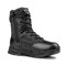 The Condor Brigade 8" Tactical Boots - Zip (Black) feature a side zipper, reinforced toe, textured sole, and lace-up front, shown against a plain light background.