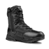 The Condor Brigade 8" Tactical Boots - Zip (Black) feature a rugged sole, reinforced toe, and side zipper, shown on a plain white background.