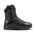 The Condor Brigade 8" Tactical Boots - Zip (Black) feature a side zipper, lace-up front, textured sole, and reinforced panels, shown on a white background.