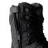 Close-up of Condor Brigade 8" Tactical Boots - Zip (Black), highlighting the side zipper, lace-up hooks, textured fabric, and Condor logo on the tongue.
