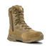 The Condor Brigade 8" Tactical Boots - Zip (Coyote Brown) feature a side zipper, rugged sole, reinforced toe, and lace-up front for durability and heavy-duty use.