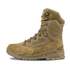 Condor Brigade 8" Tactical Boots - Zip in coyote brown feature a rugged sole, high ankle support, lace-up closure, reinforced panels, and are shown on a white background.