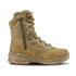 The Condor Brigade 8" Tactical Boots - Zip (Coyote Brown) feature a rugged sole, side zipper, laces, and reinforced panels for durability and outdoor performance.