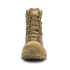 The Condor Brigade 8" Tactical Boots - Zip (Coyote Brown) feature a high ankle, rugged sole, and the Condor logo on the tongue, shown from the front against a white background.