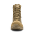 Front view of Condor Brigade 8" Tactical Boots - Zip (Coyote Brown) featuring laces, rugged sole, and branded tongue.