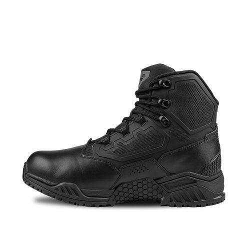 The Condor Brigade 6" Tactical Boots in black feature a rugged sole, reinforced toe, and high ankle support, displayed from the side against a plain white background.
