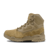The Condor Brigade 6" Tactical Boots in Coyote Brown feature a rugged sole, textured panels, high ankle support, and a lace-up closure, displayed in profile view against a white background.