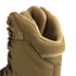 Close-up of the upper part of Condor Brigade 8" Tactical Boots - AR670 in tan, highlighting the laces, eyelets, and textured fabric material.