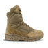 The Condor Brigade 8" Tactical Boots - AR670 feature a tan design with a rugged sole, high ankle support, metal eyelets, and reinforced mesh and suede panels, shown against a plain white background.