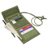 The Condor Vault Tri-Fold Wallet is an open green tactical fabric wallet, featuring separate compartments for cash, credit cards, and a pen, plus a cord with a plastic toggle.