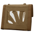 The Condor Vault Tri-Fold Wallet is a tan fabric pouch with a clear front window, designed for first responders or law enforcement to securely hold and display IDs or documents.