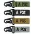 Condor Blood Type Key Chain in Olive Drab, featuring a black hook and A POS embroidery.
