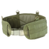 The Condor Battle Belt Gen II is an olive green tactical utility belt with padded mesh lining, MOLLE webbing, a plastic buckle, and metal D-rings.