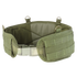 The Condor Battle Belt Gen II is an olive green tactical utility belt with padded mesh lining, MOLLE webbing, a plastic buckle, and metal D-rings.