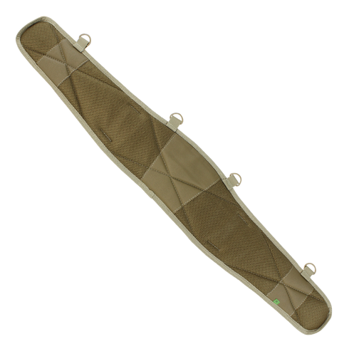 The Condor Battle Belt Gen II - Scorpion OCP is a tan, padded tactical belt with mesh panels and four attachment loops, designed for military or law enforcement use, shown against a white background.