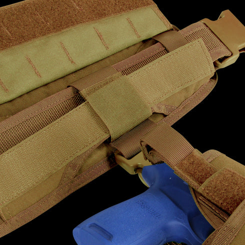 The Condor Battle Belt Gen II in Scorpion OCP securely holds training gear, making it ideal for military or law enforcement training scenarios.