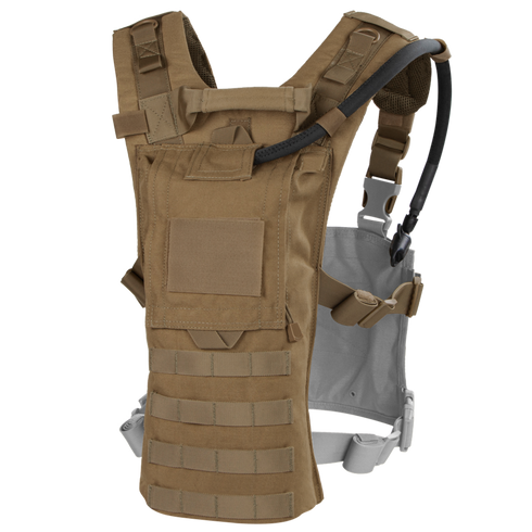 The Condor Hydro Harness Integration Kit features MOLLE webbing, adjustable straps, hook-and-loop panels, and a right-shoulder hydration tube—perfect for bushcraft or first responders.