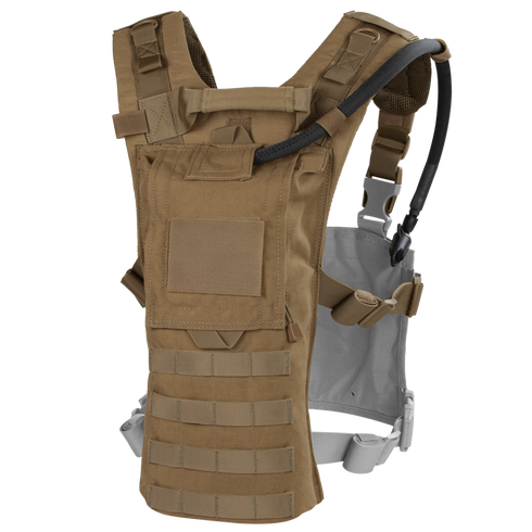 The Condor Hydro Harness Integration Kit features MOLLE webbing, adjustable straps, hook-and-loop panels, and a right-shoulder hydration tube—perfect for bushcraft or first responders.