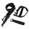The Condor 3-Point Sling, a black adjustable nylon strap with plastic buckles and metal rings, is ideal for bushcraft or first responder use and is shown laid out on a white background.