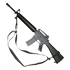 A Condor 3-Point Sling is displayed on a black semi-automatic rifle with magazine, carrying handle, and shoulder strap, commonly used by law enforcement and military, set against a white background.