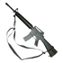 A Condor 3-Point Sling is displayed on a black semi-automatic rifle with magazine, carrying handle, and shoulder strap, commonly used by law enforcement and military, set against a white background.