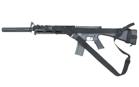 The Condor 3-Point Sling in black is perfect for securely carrying your semi-automatic rifle, making it ideal for bushcraft outings or training sessions at the shooting range.