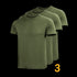 Three Condor Military Tee (3 Pack) olive green short-sleeve shirts, ideal for military or first responders, are shown side by side with a yellow 3 at the bottom right.