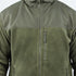 Person wearing the Condor Alpha Fleece Jacket in olive green, featuring a high collar, visible zipper, and zippered chest pocket against a plain background.