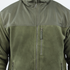 Person wearing the Condor Alpha Fleece Jacket in olive green, featuring a high collar, visible zipper, and zippered chest pocket against a plain background.