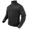 The Condor Alpha Fleece Jacket is a black zip-up with a high collar, zippered chest and side pockets, plus an upper left sleeve patch, displayed on a mannequin.
