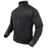 The Condor Alpha Fleece Jacket is a black zip-up with a high collar, zippered chest and side pockets, plus an upper left sleeve patch, displayed on a mannequin.