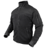 The Condor Alpha Fleece Jacket is a black zip-up with a high collar, zippered chest and side pockets, plus an upper left sleeve patch, displayed on a mannequin.