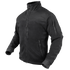 The Condor Alpha Fleece Jacket is a black zip-up with a high collar, zippered chest and side pockets, plus an upper left sleeve patch, displayed on a mannequin.