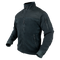 The Condor Alpha Fleece Jacket is a dark-colored, long-sleeve tactical jacket with a zip-up front, high collar, and multiple zippered pockets, shown on a plain background.