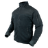 The Condor Alpha Fleece Jacket is a dark-colored, long-sleeve tactical jacket with a zip-up front, high collar, and multiple zippered pockets, shown on a plain background.