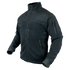 The Condor Alpha Fleece Jacket is a dark-colored, long-sleeve tactical jacket with a zip-up front, high collar, and multiple zippered pockets, shown on a plain background.
