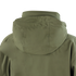Back view of the Condor Summit Softshell Jacket in olive green, designed for cold weather with a tactical hood and visible seam stitching details.