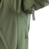 Close-up of the Condor Summit Softshell Jacket sleeve in green, showing a zippered pocket, seam detailing, and design focused on enhanced thermal insulation.