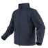 The Condor Summit Softshell Jacket features a dark navy design, high collar, full front zipper, zippered pockets, and a hook-and-loop sleeve patch—perfect for bushcraft enthusiasts and outdoor adventurers.