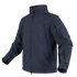 The Condor Summit Softshell Jacket features a dark navy design, high collar, full front zipper, zippered pockets, and a hook-and-loop sleeve patch—perfect for bushcraft enthusiasts and outdoor adventurers.